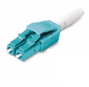 Material de RohS del conector de la fibra Ã³ptica de Uniboot del duplex del LC OM3, color de la aguamarina