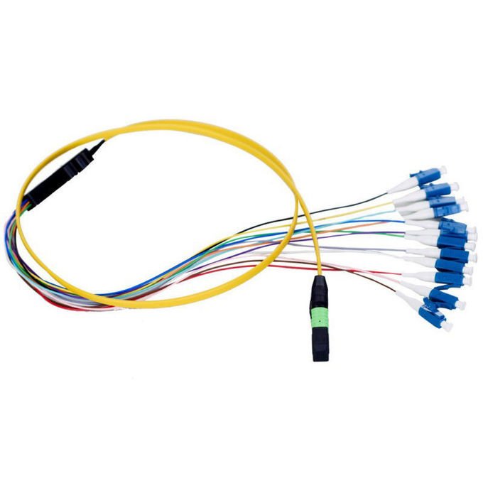 MTP/MPO - longitud modificada para requisitos particulares del cordón de remiendo de la fibra óptica del LC para las instalaciones de la premisa