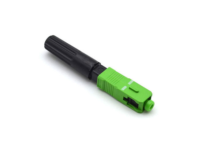 Conector rápido de la fibra óptica del cable de descenso de FTTH pre - 50m m pulidos hicieron en sitio