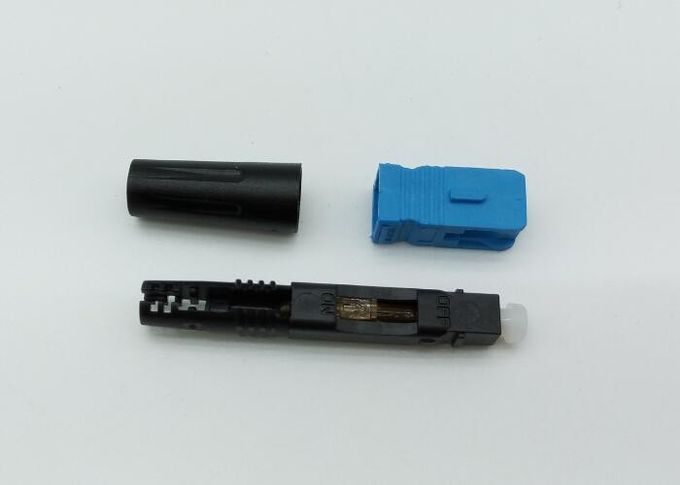 conectores azules pulidos de la fibra del solo modo del conector de la fibra Ã³ptica de 50m m pre - rÃ¡pidamente