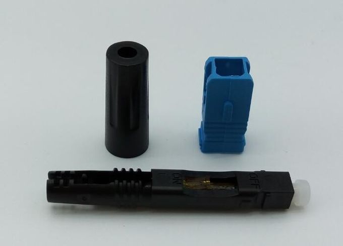 conectores azules pulidos de la fibra del solo modo del conector de la fibra Ã³ptica de 50m m pre - rÃ¡pidamente