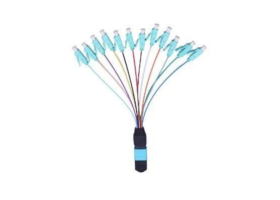 China Cordón de remiendo de la pérdida de alto retorno MPO OM3 femenino MPO a los colores de la longitud 12 del LC 0.9m m proveedor