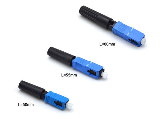 China modo del conector de la asamblea de campo del azul de 50m m solo para FTTB/FTTH 250 - diámetro 900um proveedor