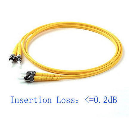 cordón de remiendo del duplex de 3.0m m 5Mtrs LSZH, cordón de remiendo bajo de la fibra del solo modo de la pérdida de inserción 10g proveedor