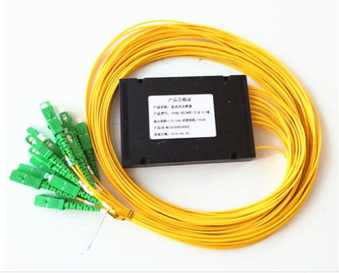 Divisor óptico amarillo del Plc, chaqueta del divisor del Plc de la fibra óptica 1x16 de LSZH para los sistemas de FTTX proveedor