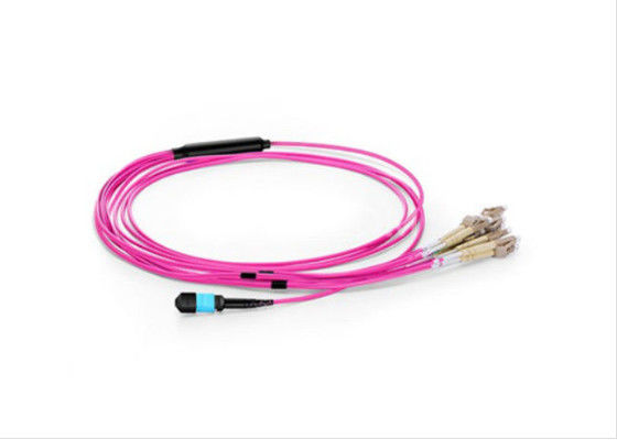 Tire del cordón de remiendo del empuje MPO para la pérdida de inserción del solo modo 0.35dB del cable del tronco proveedor